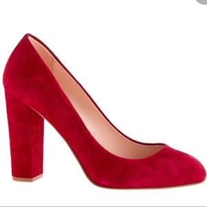 J. Crew Etta Suede Pumps 9 Wild Beet (Red) NWOT